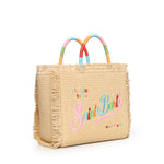 Borsa Colette in tessuto effetto paglia con logo COL0017 02737L MC2 SAINT BARTH 