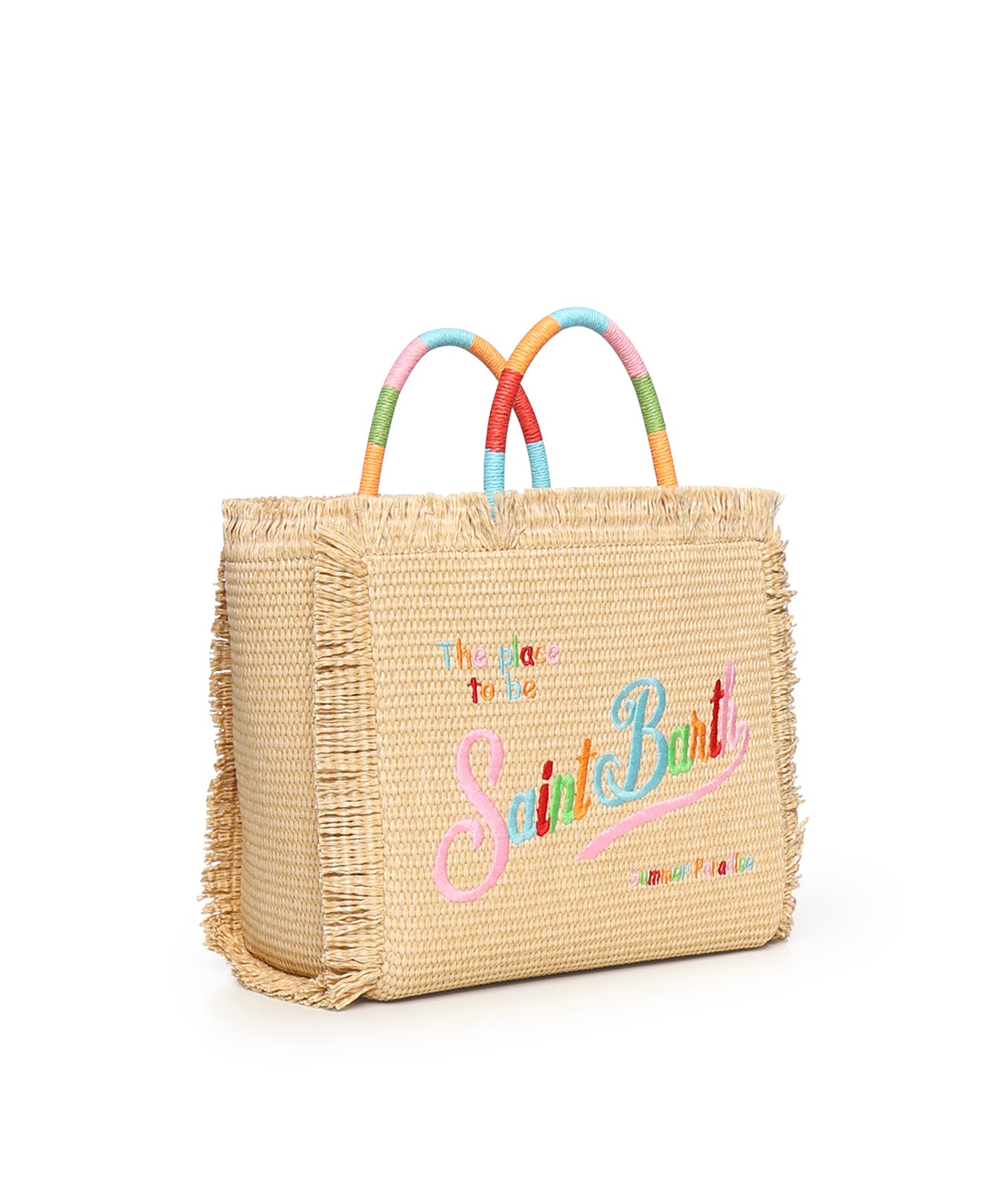 Borsa Colette in tessuto effetto paglia con logo COL0017 02737L MC2 SAINT BARTH 