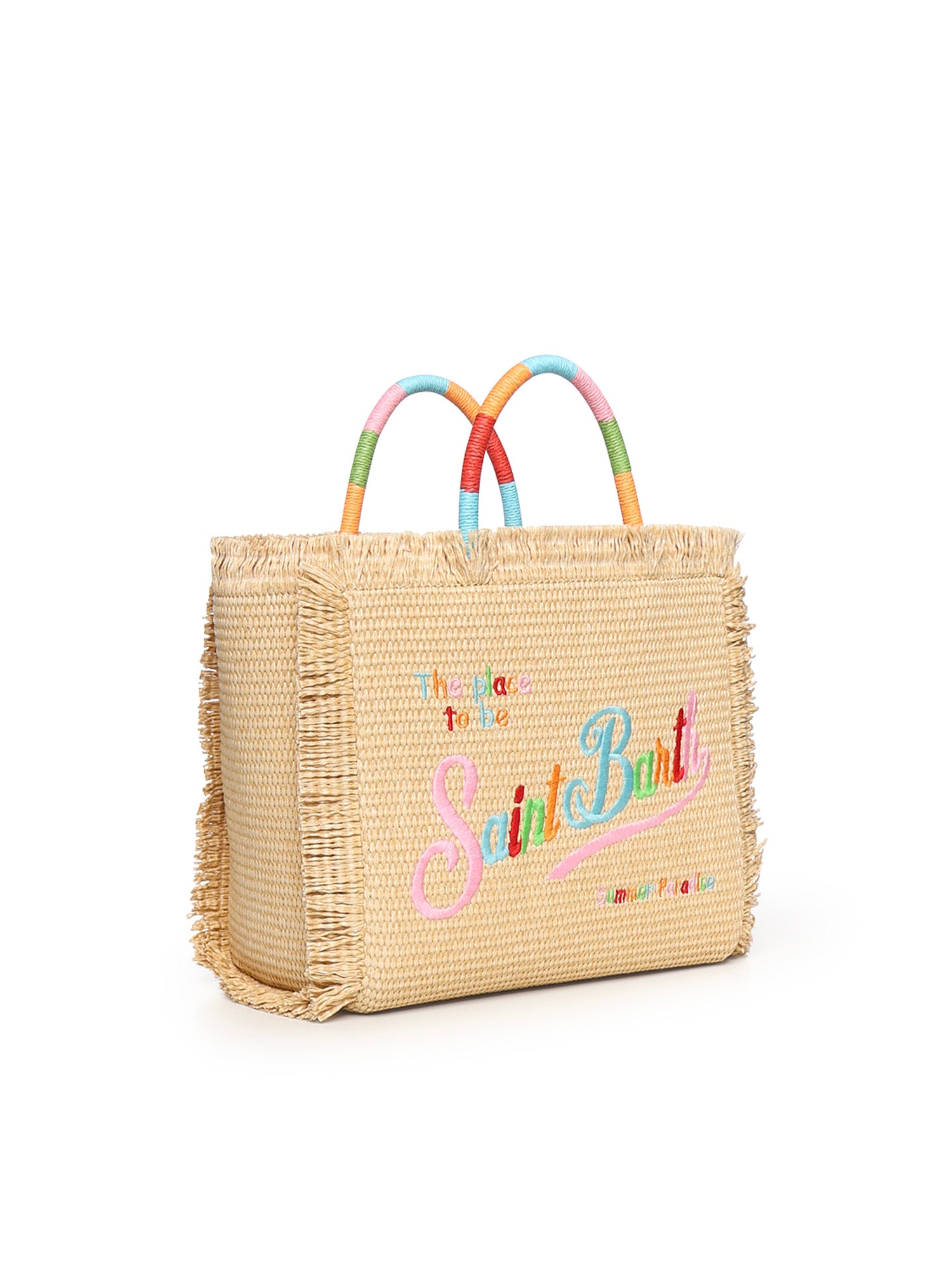 Borsa Colette in tessuto effetto paglia con logo COL0017 02737L MC2 SAINT BARTH 