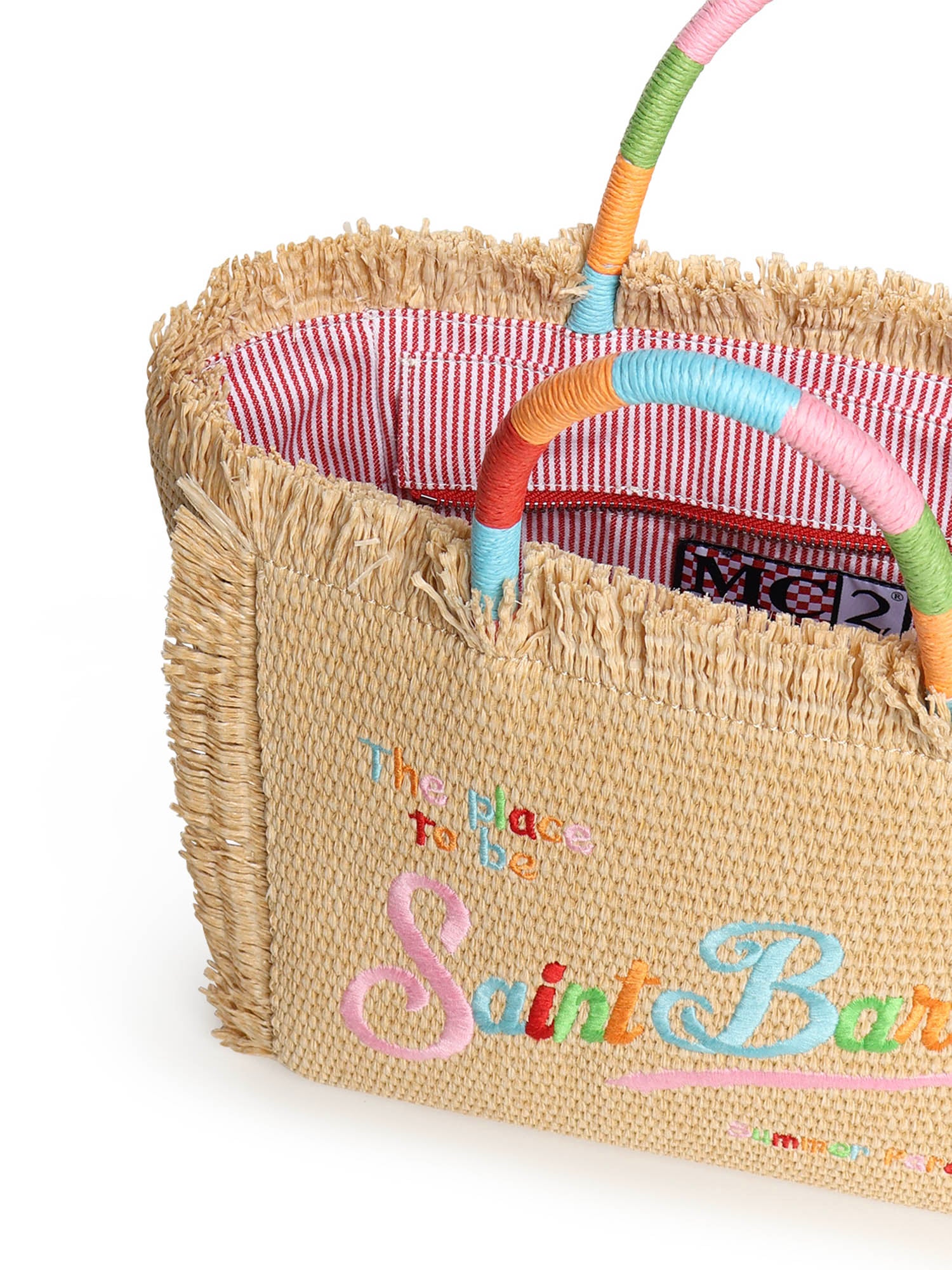 Borsa Colette in tessuto effetto paglia con logo COL0017 02737L MC2 SAINT BARTH 