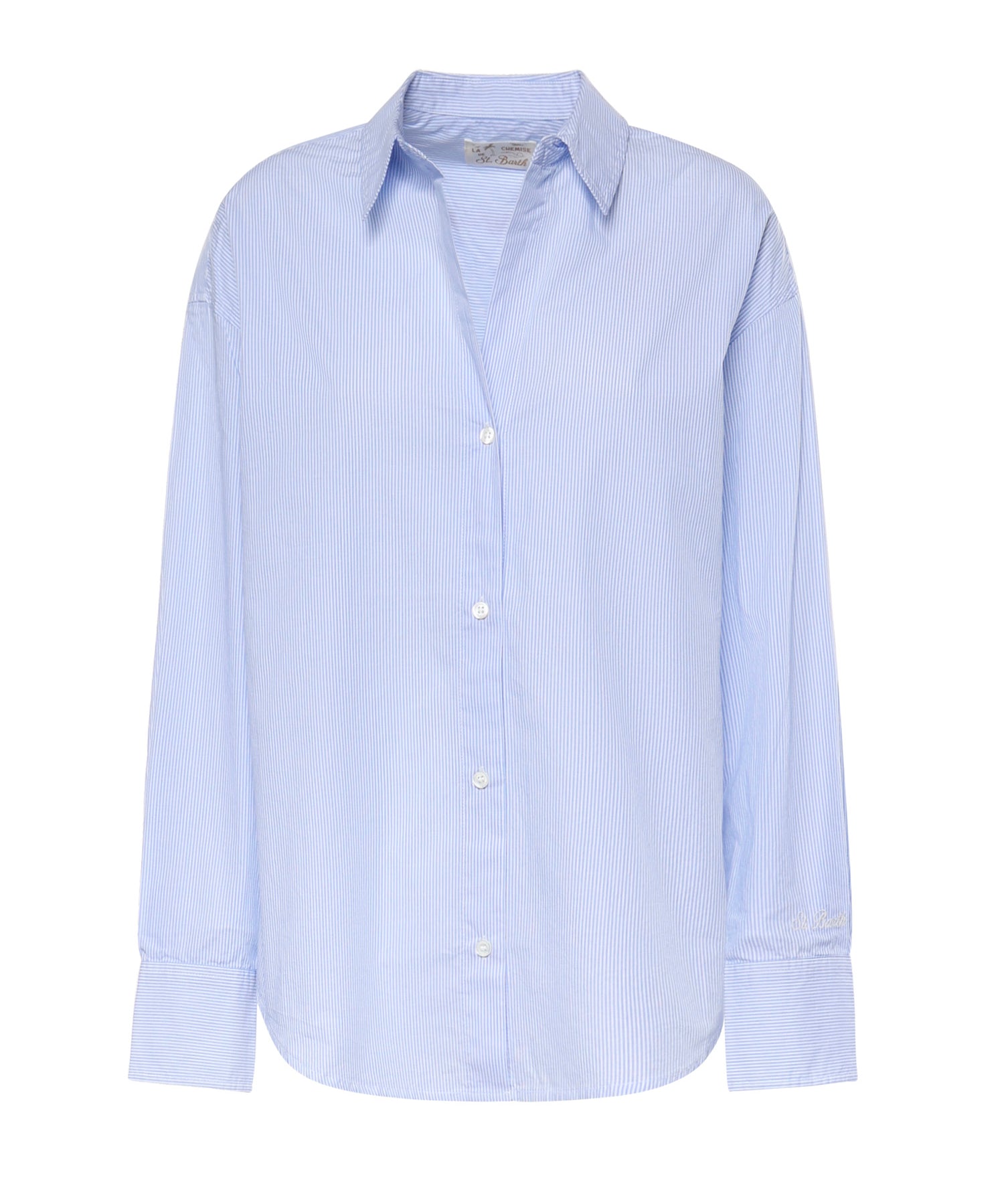 Camicia in cotone a righe CYS0001 00809L MC2 SAINT BARTH 