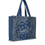Borsa Essential in denim con stampa bandana EBAGN006 00780L MC2 SAINT BARTH 