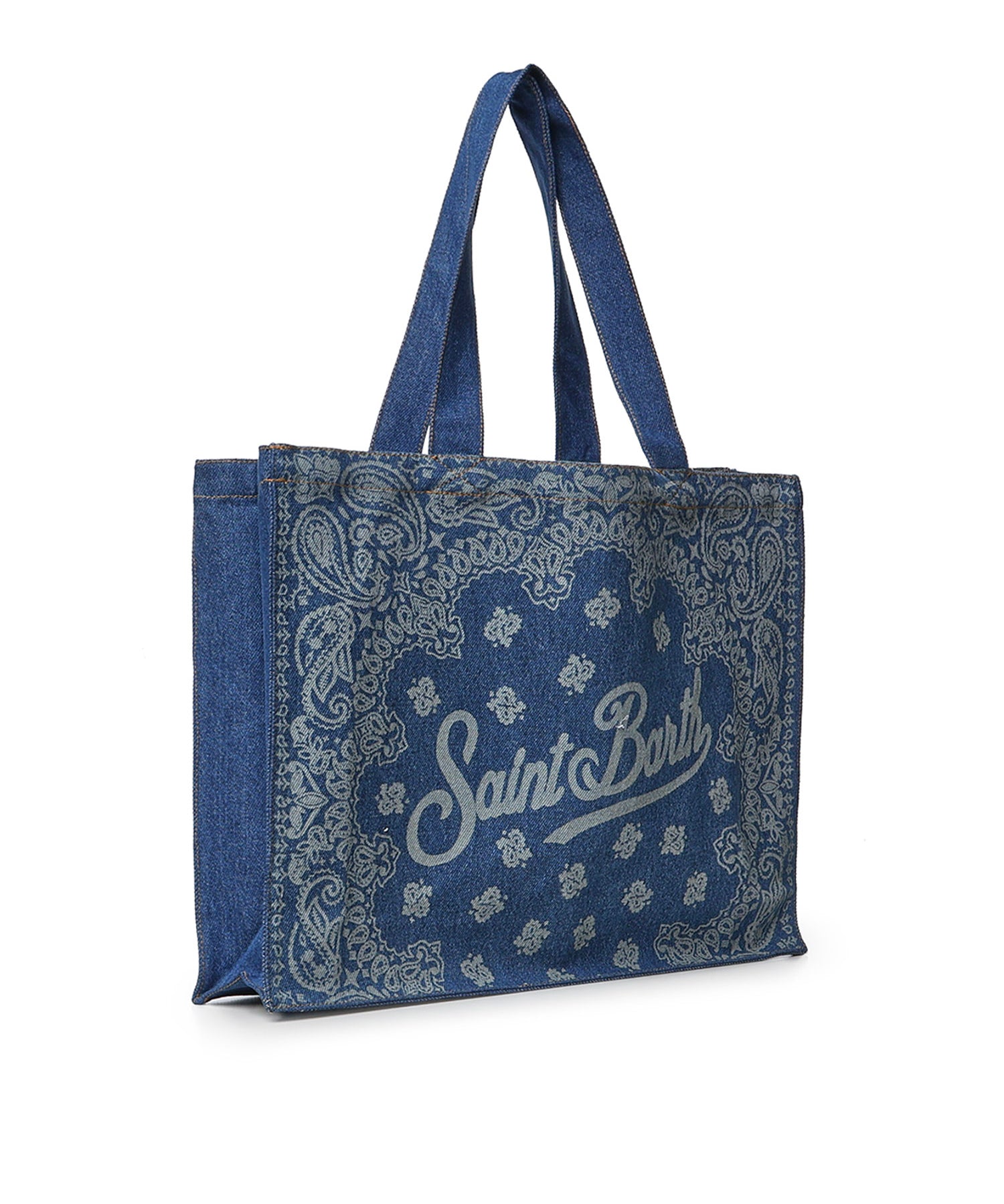 Borsa Essential in denim con stampa bandana EBAGN006 00780L MC2 SAINT BARTH 