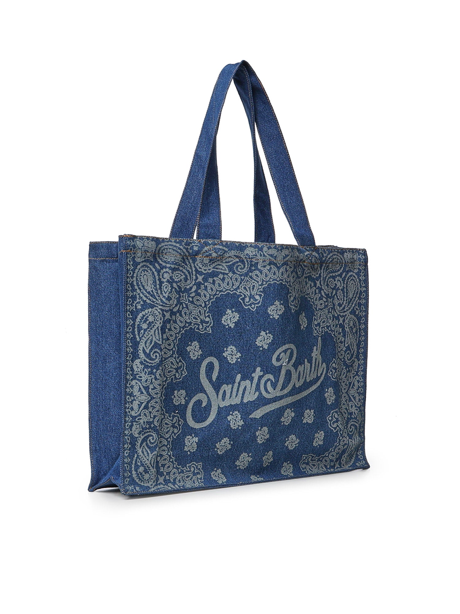 Borsa Essential in denim con stampa bandana EBAGN006 00780L MC2 SAINT BARTH 