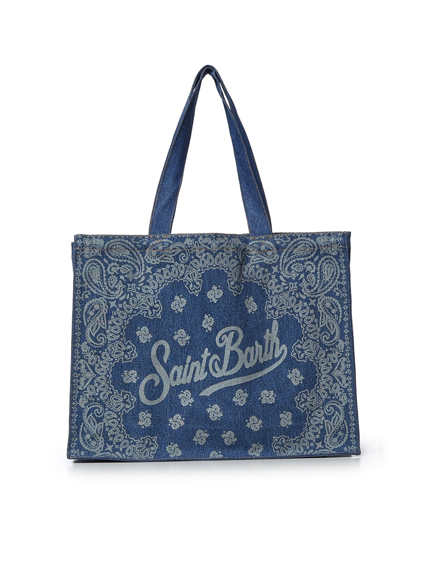 Borsa Essential in denim con stampa bandana EBAGN006 00780L MC2 SAINT BARTH 