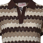 Polo Lala in misto cotone effetto crochet a righe LAA0001 08955L MC2 SAINT BARTH 