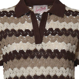 Polo Lala in misto cotone effetto crochet a righe LAA0001 08955L MC2 SAINT BARTH 