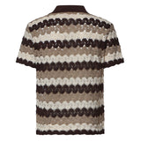 Polo Lala in misto cotone effetto crochet a righe LAA0001 08955L MC2 SAINT BARTH 