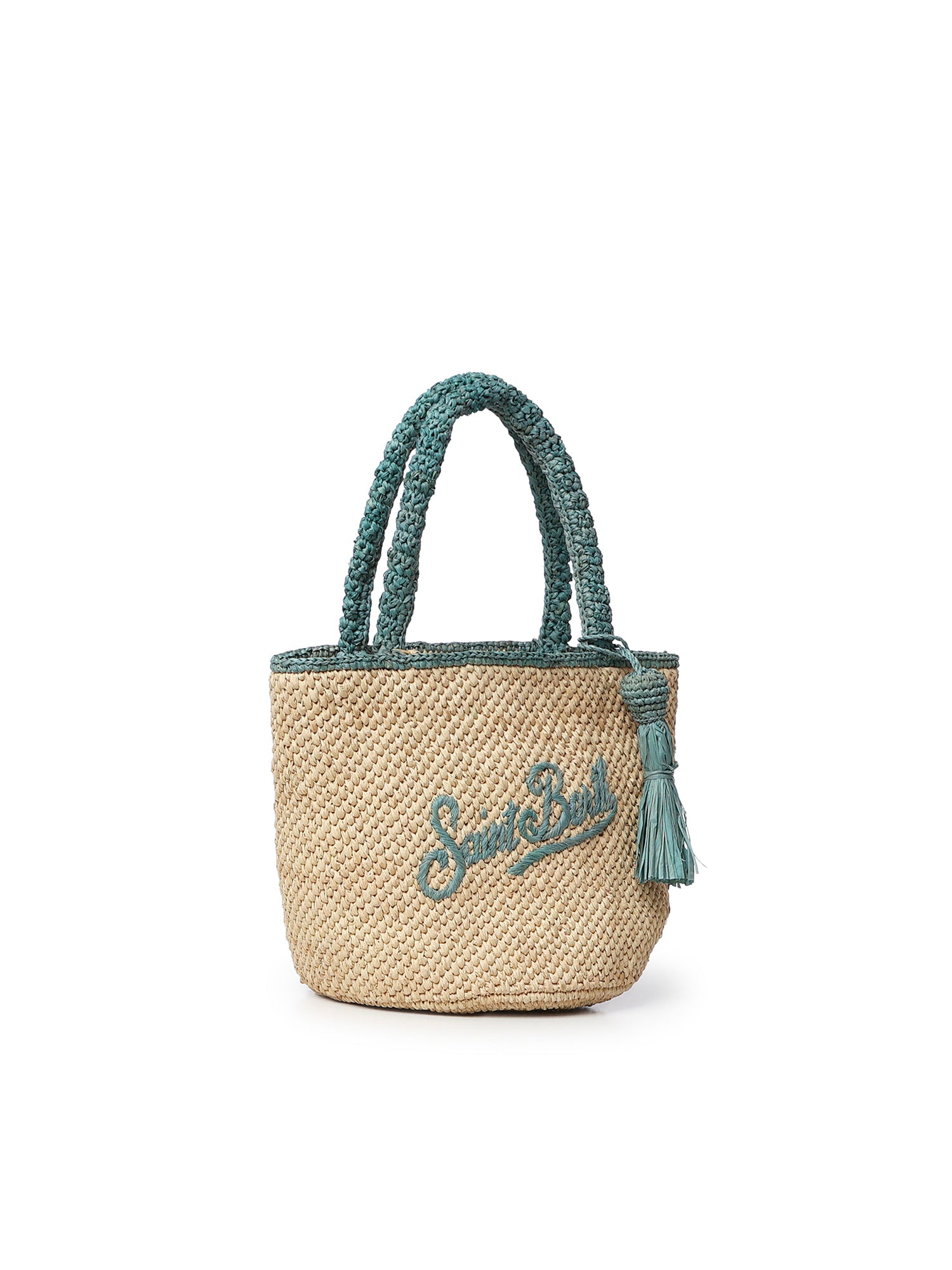 Borsa Marcy medium in raffia con logo MARR002 00221L MC2 SAINT BARTH 