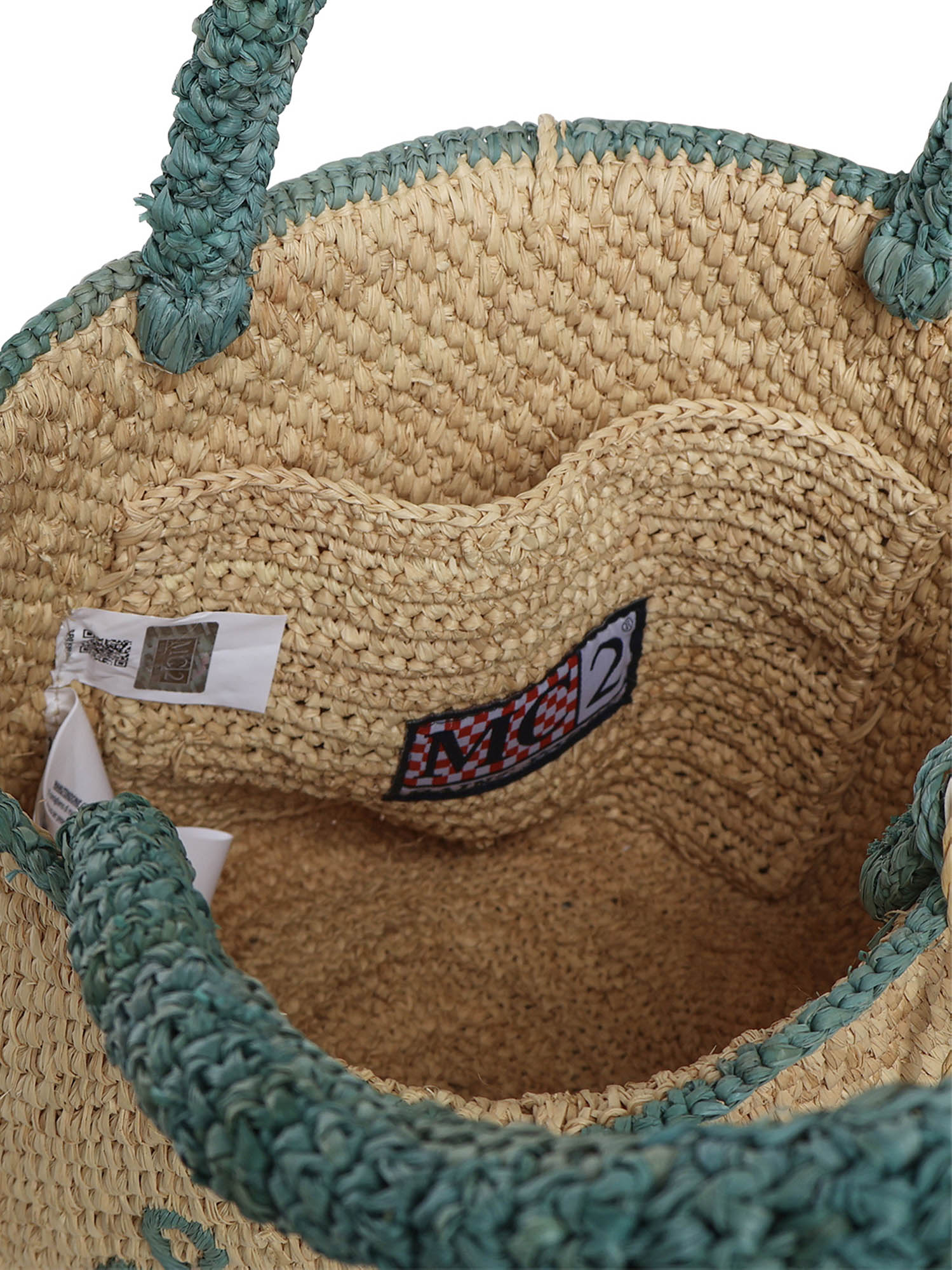Borsa Marcy medium in raffia con logo MARR002 00221L MC2 SAINT BARTH 