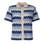 Polo in maglia Monet effetto crochet a righe MOE0001 00585L MC2 SAINT BARTH 
