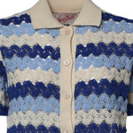 Polo in maglia Monet effetto crochet a righe MOE0001 00585L MC2 SAINT BARTH 