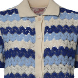 Polo in maglia Monet effetto crochet a righe MOE0001 00585L MC2 SAINT BARTH 