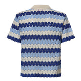 Polo in maglia Monet effetto crochet a righe MOE0001 00585L MC2 SAINT BARTH 