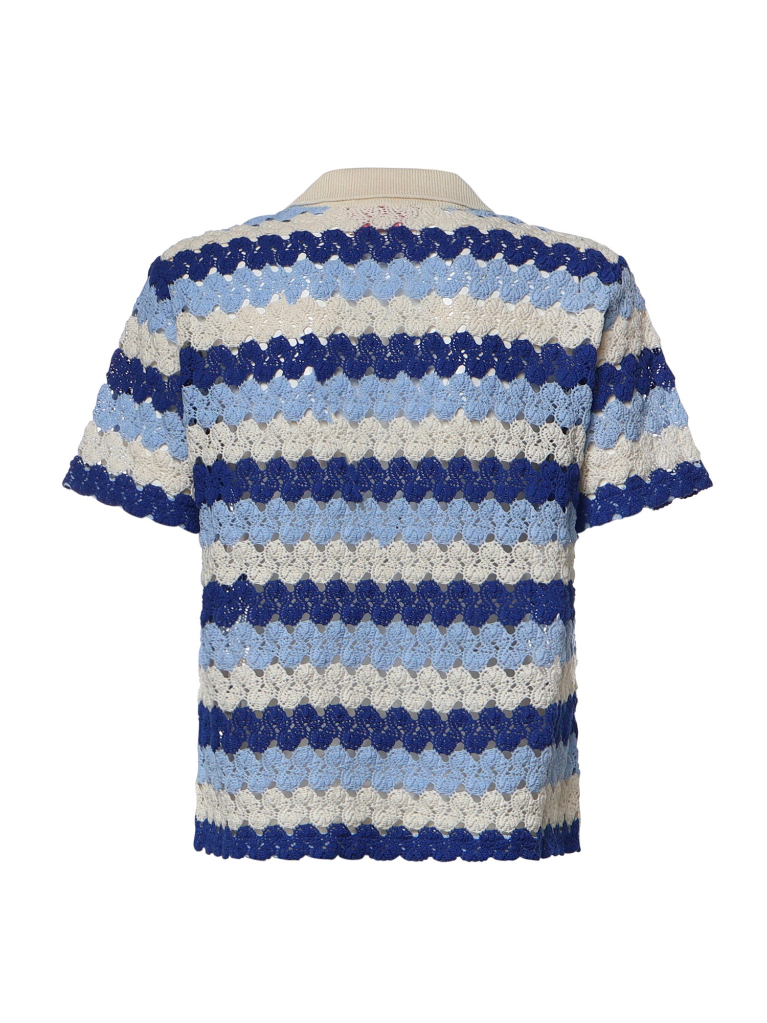 Polo in maglia Monet effetto crochet a righe MOE0001 00585L MC2 SAINT BARTH 