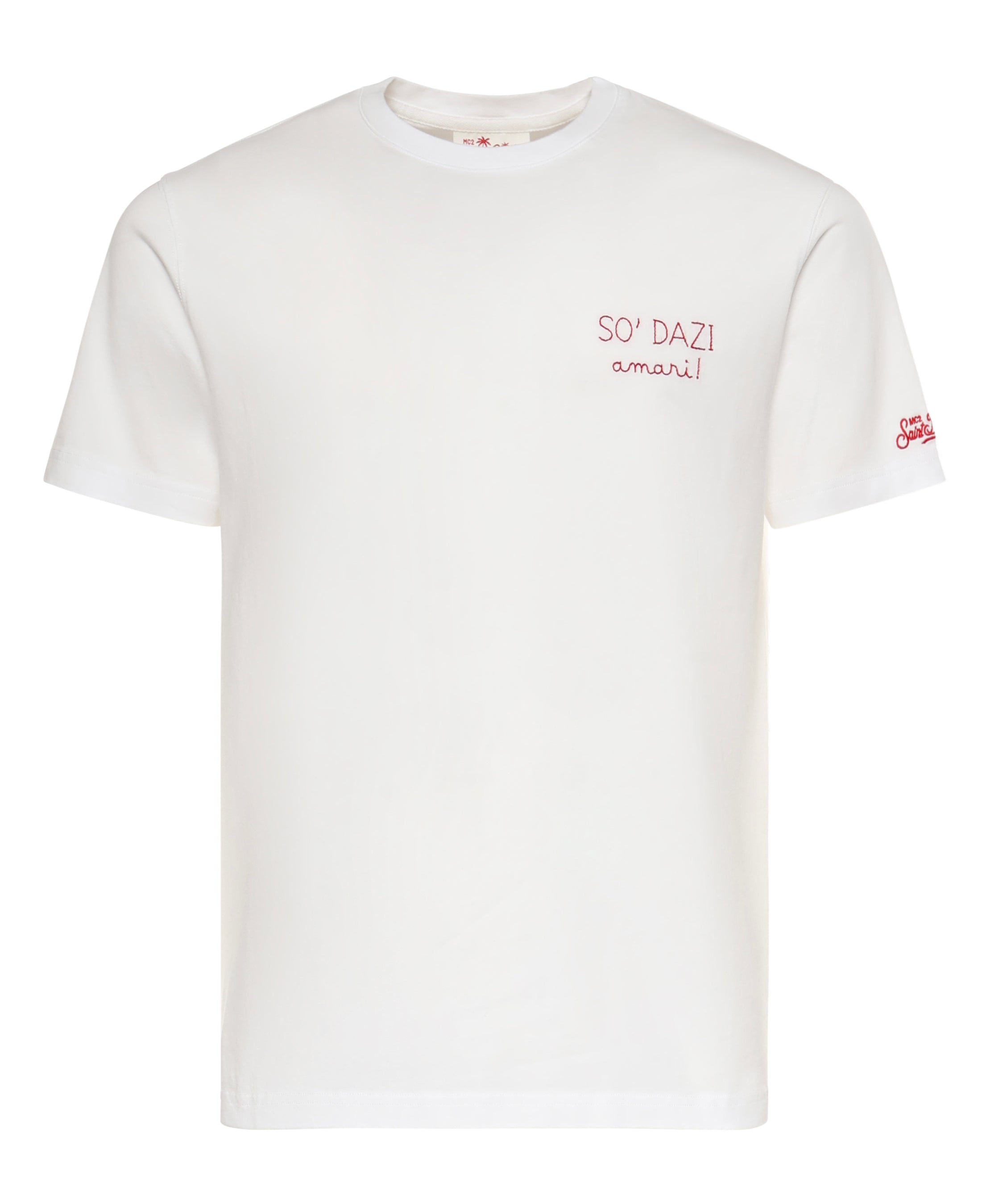 T-shirt in cotone con ricamo POT0001 00163L MC2 SAINT BARTH 