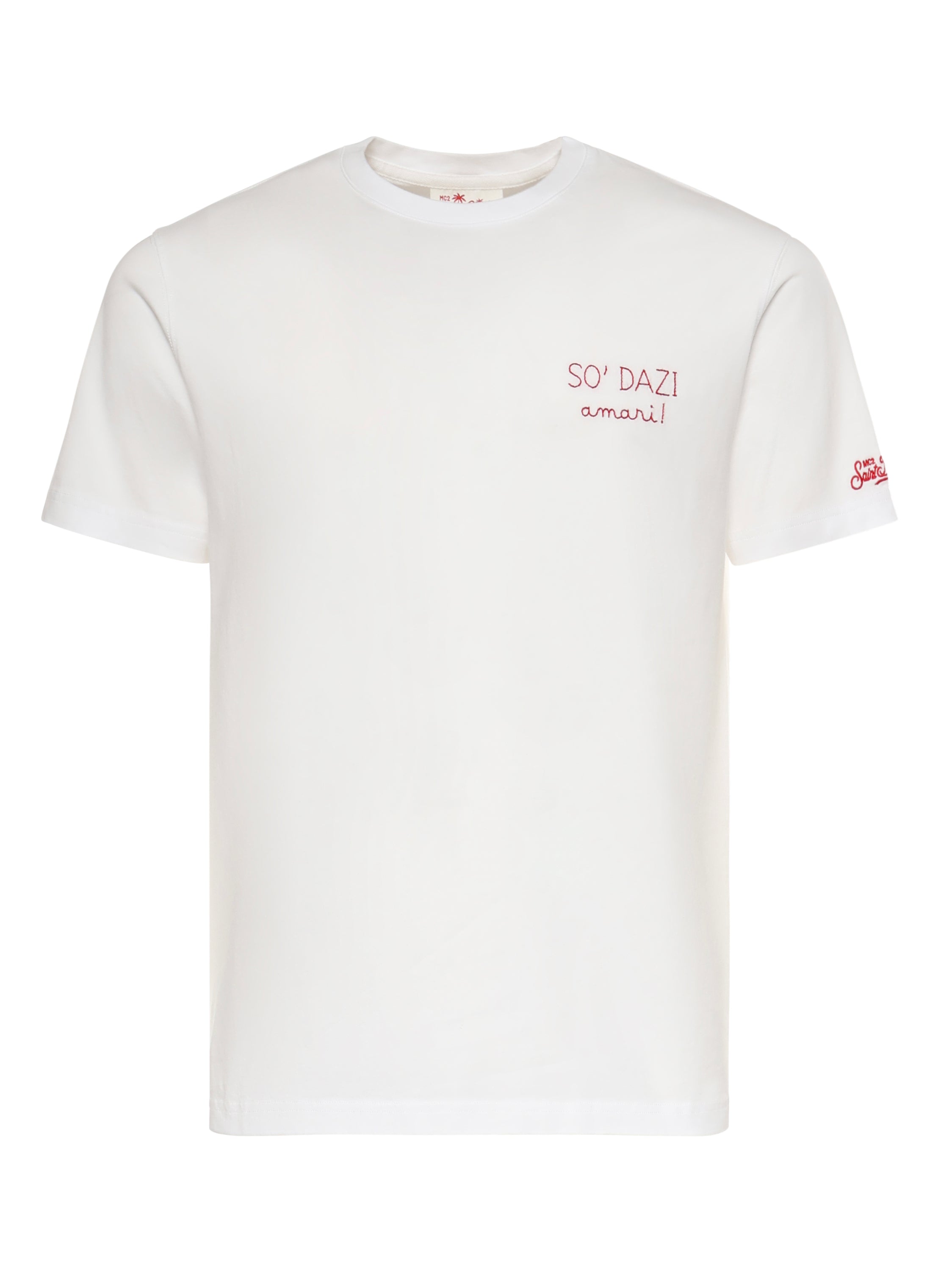 T-shirt in cotone con ricamo POT0001 00163L MC2 SAINT BARTH 