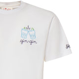 T-shirt in cotone con ricamo POT0001 04379L MC2 SAINT BARTH 