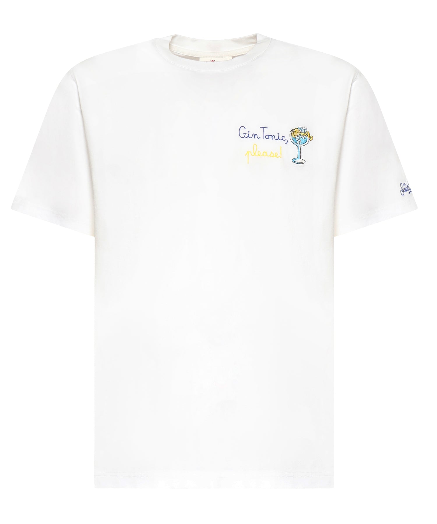 T-shirt in cotone con ricamo POT0001 04462L MC2 SAINT BARTH 