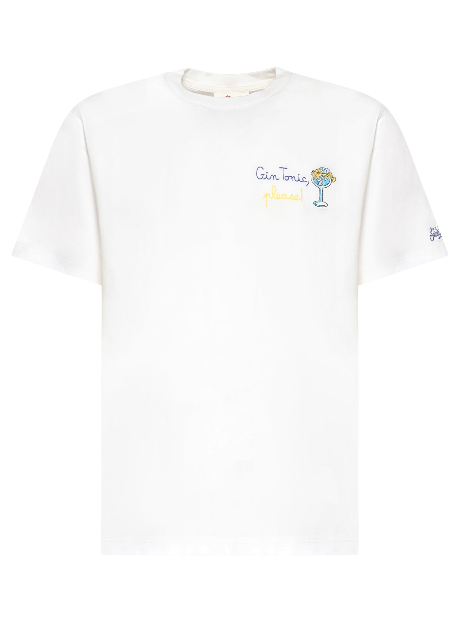 T-shirt in cotone con ricamo POT0001 04462L MC2 SAINT BARTH 
