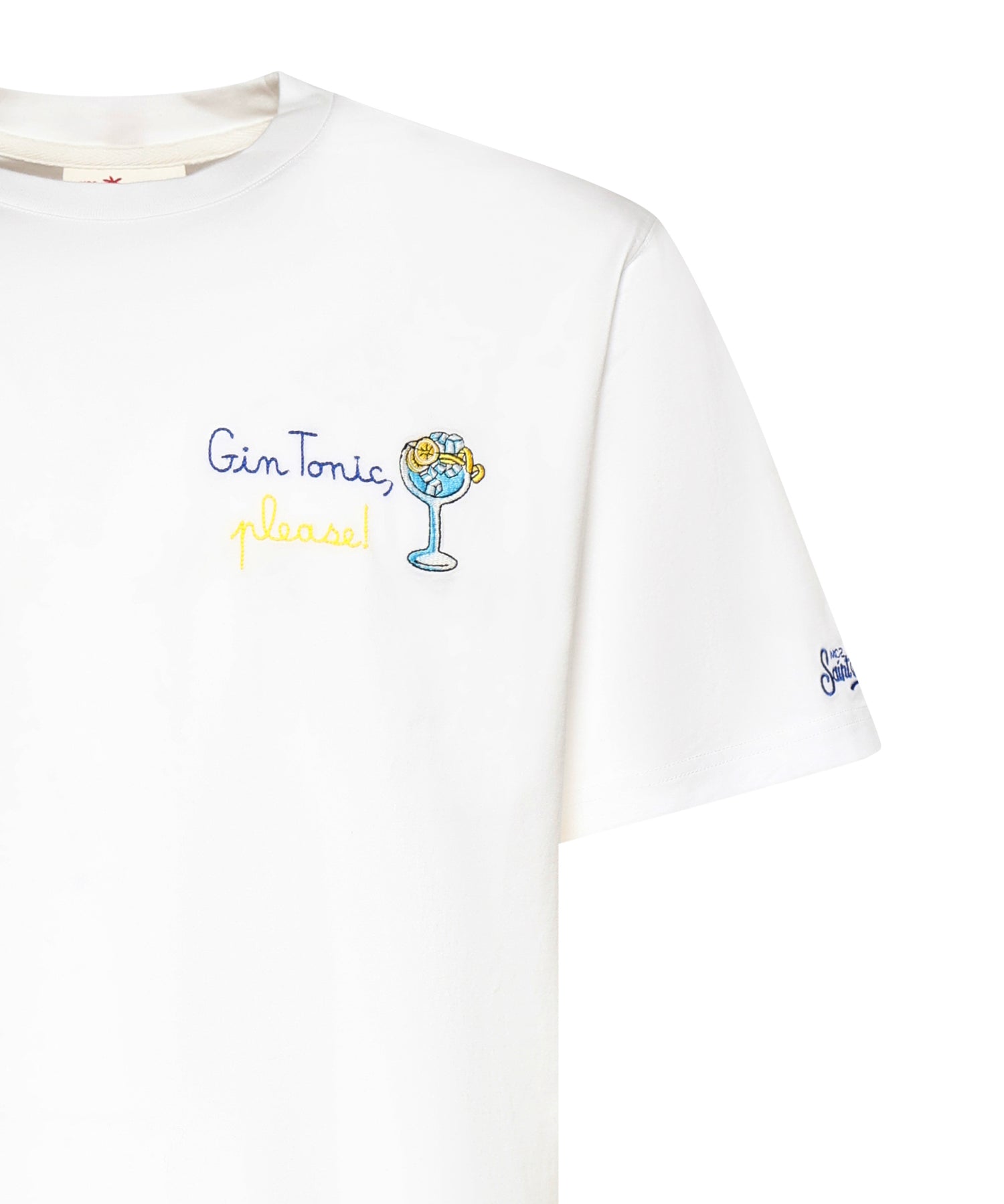 T-shirt in cotone con ricamo POT0001 04462L MC2 SAINT BARTH 
