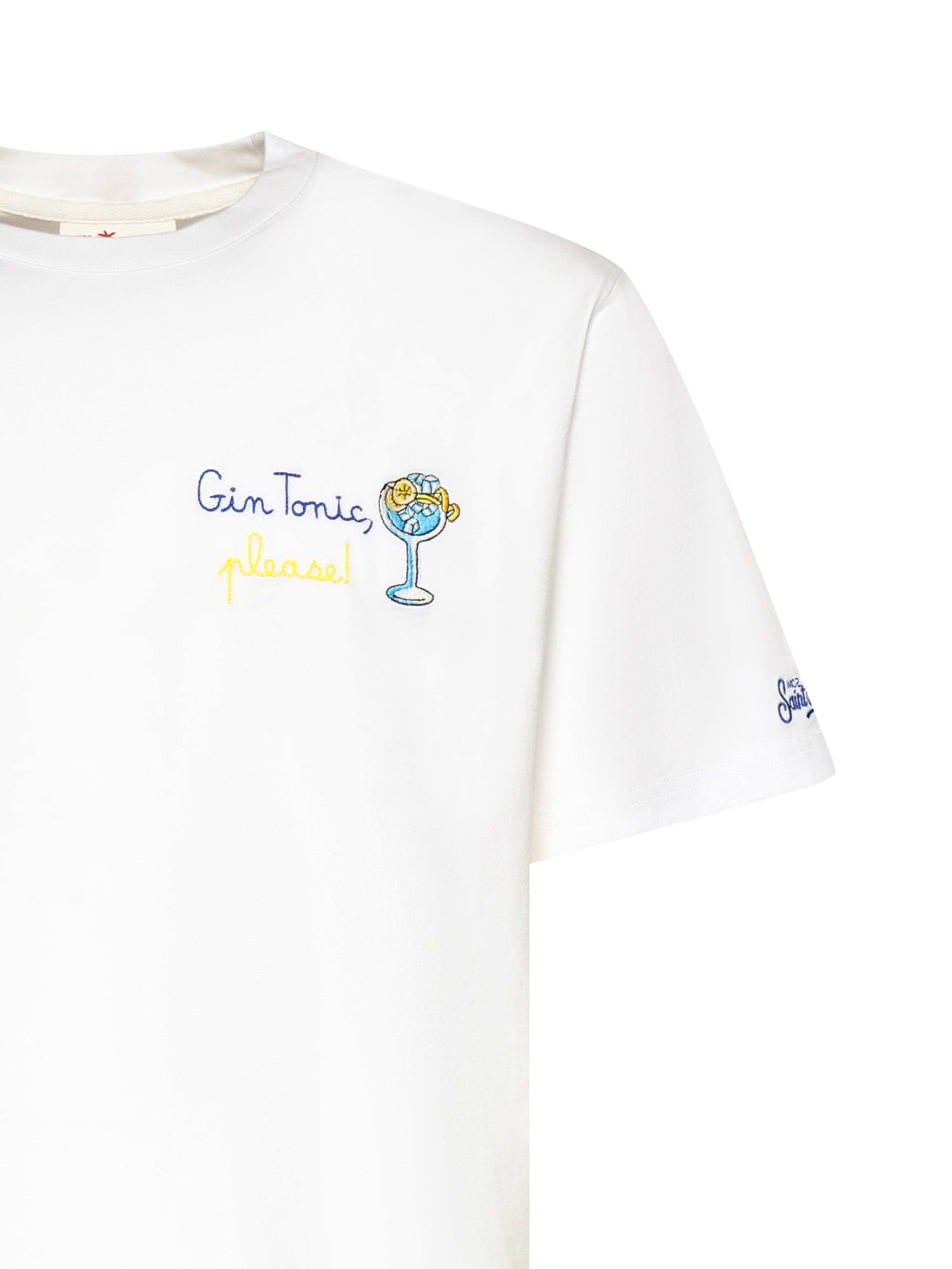 T-shirt in cotone con ricamo POT0001 04462L MC2 SAINT BARTH 