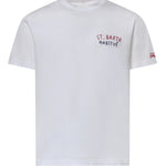 T-shirt con ricamo in cotone PRL0002 00320L MC2 SAINT BARTH 