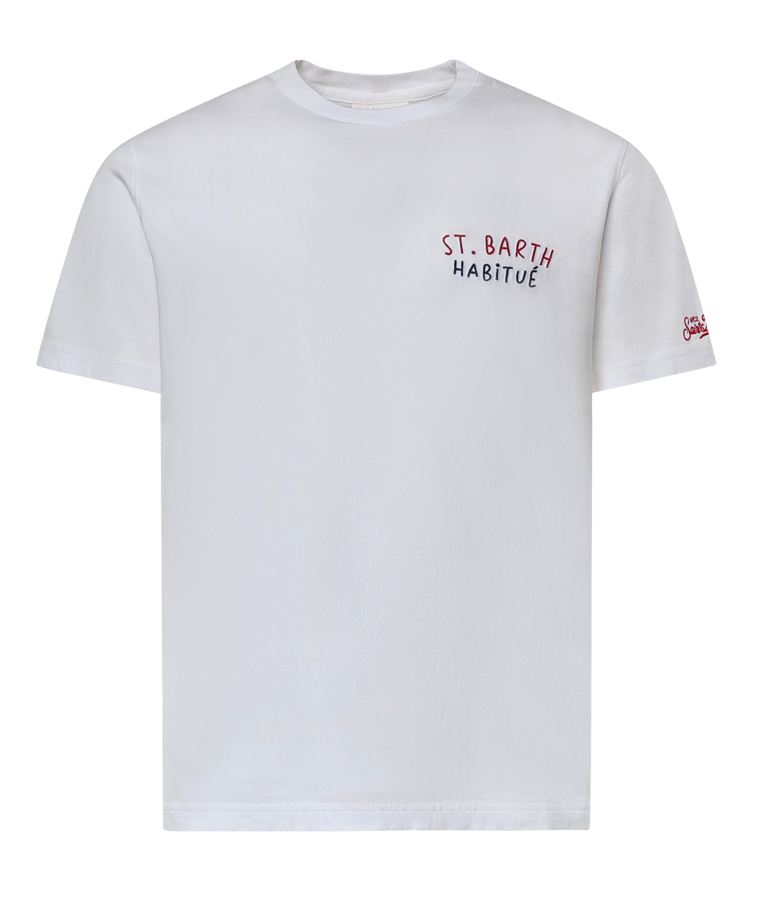 T-shirt con ricamo in cotone PRL0002 00320L MC2 SAINT BARTH 
