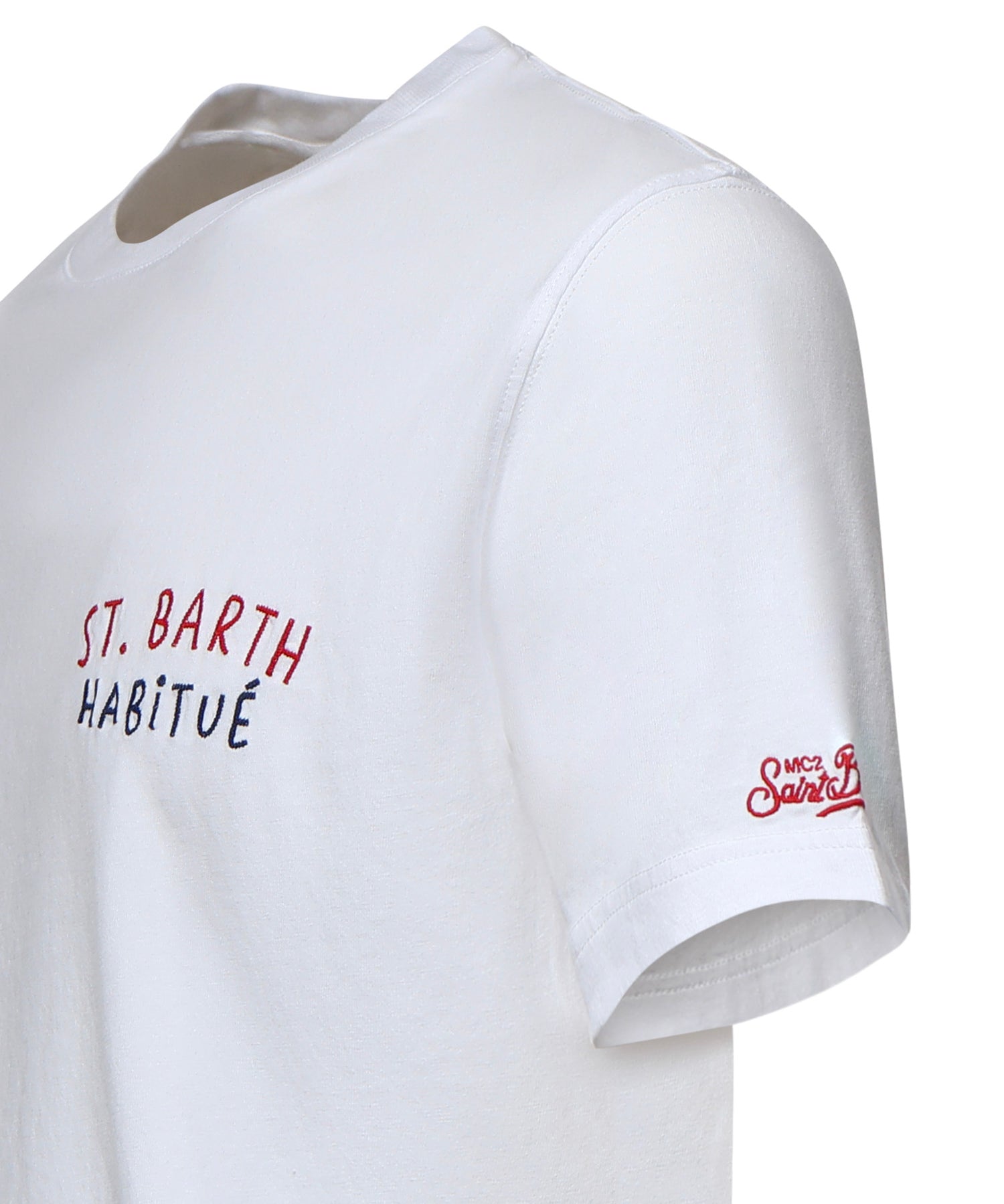 T-shirt con ricamo in cotone PRL0002 00320L MC2 SAINT BARTH 