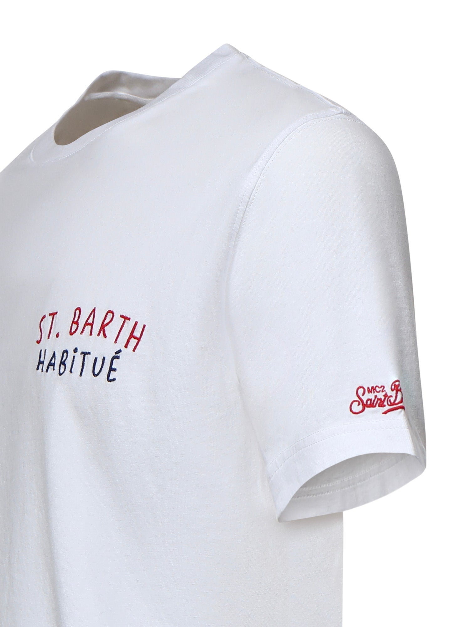 T-shirt con ricamo in cotone PRL0002 00320L MC2 SAINT BARTH 