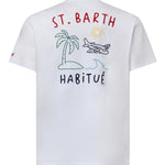 T-shirt con ricamo in cotone PRL0002 00320L MC2 SAINT BARTH 