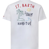 T-shirt con ricamo in cotone PRL0002 00320L MC2 SAINT BARTH 