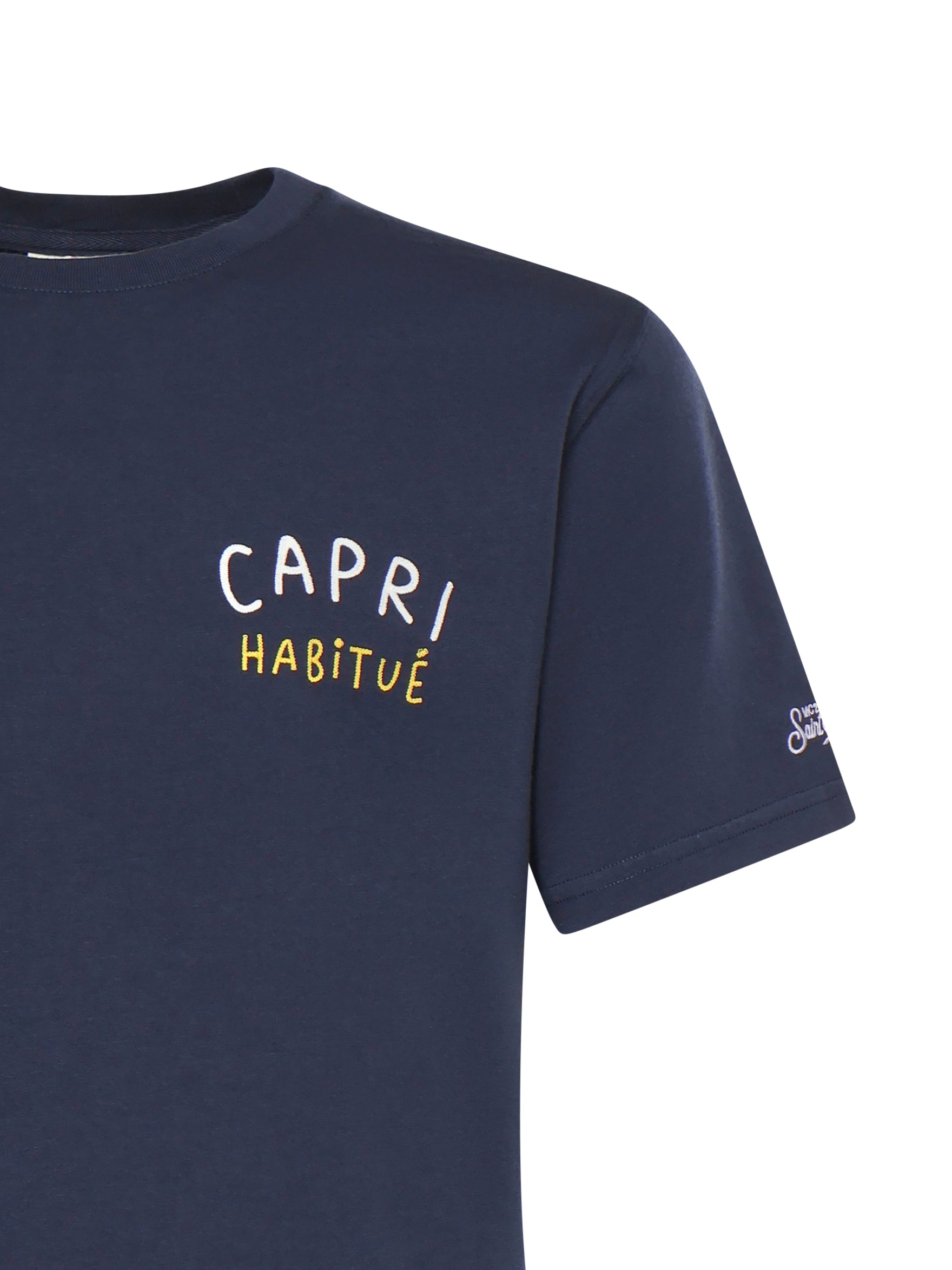 T-shirt con ricamo in cotone PRL0002 02502L MC2 SAINT BARTH 
