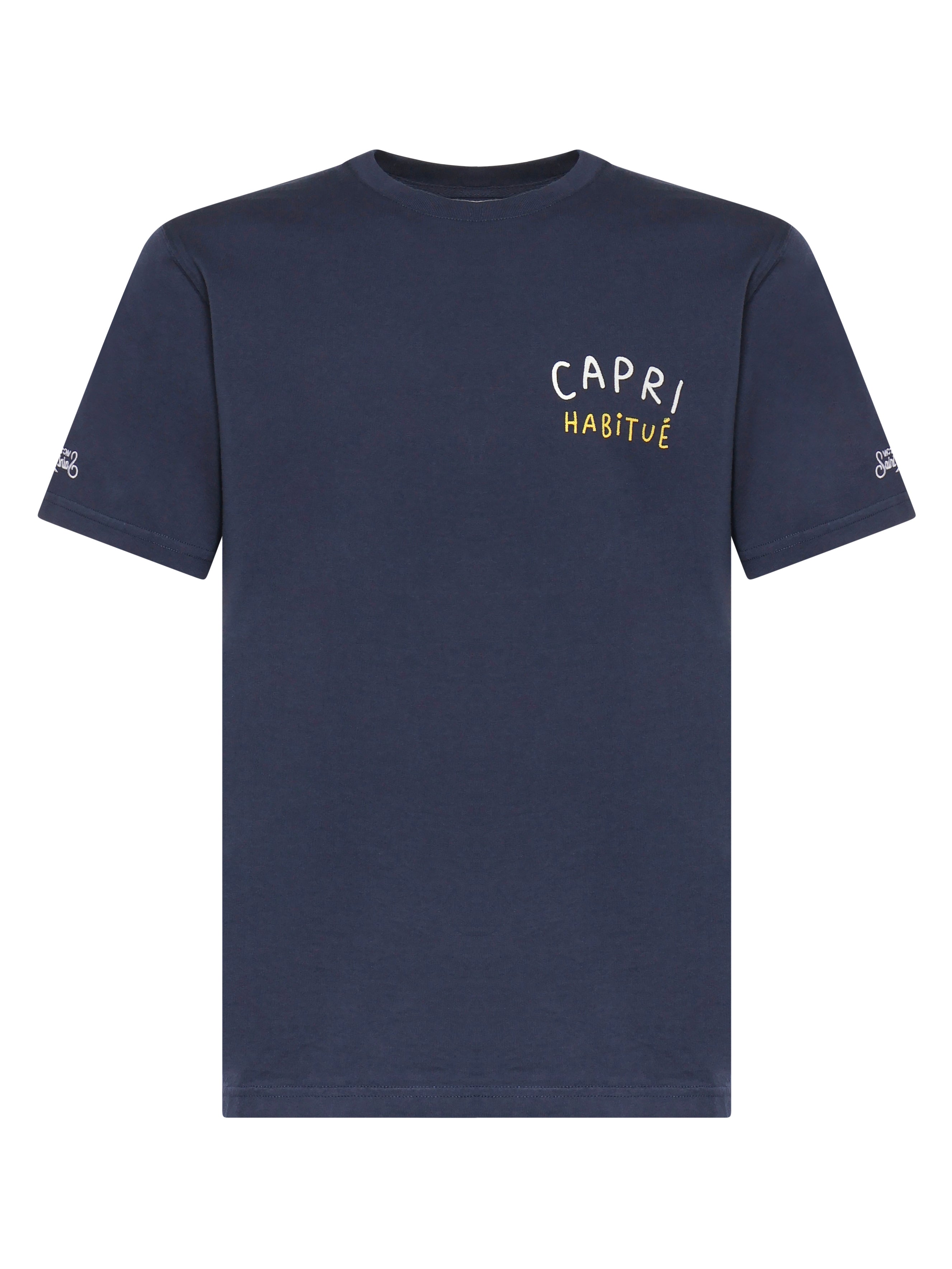 T-shirt con ricamo in cotone PRL0002 02502L MC2 SAINT BARTH 