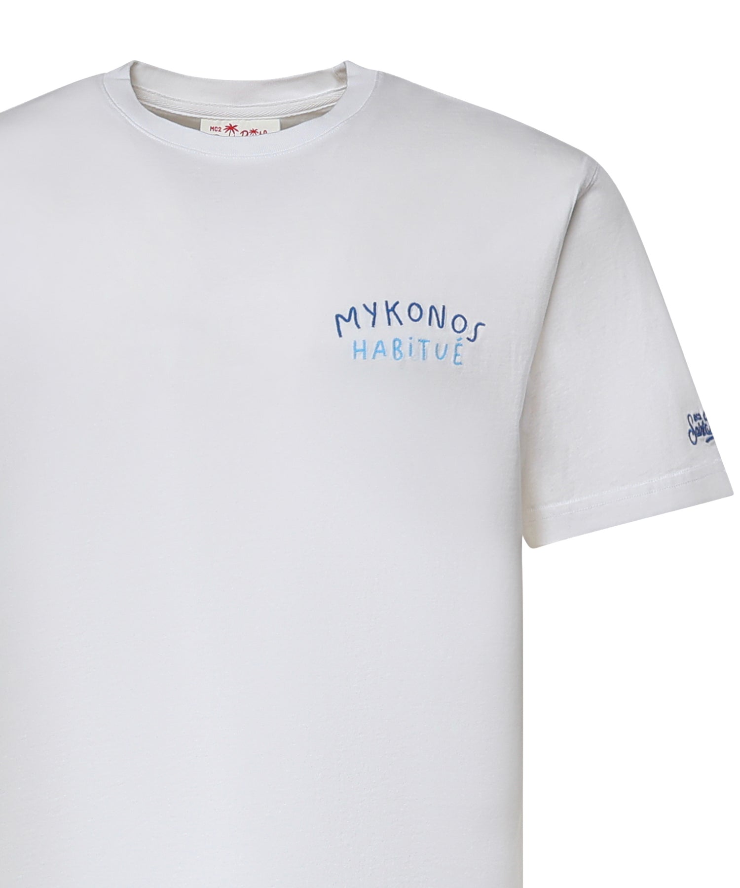 T-shirt con ricamo in cotone PRL0002 02506L MC2 SAINT BARTH 