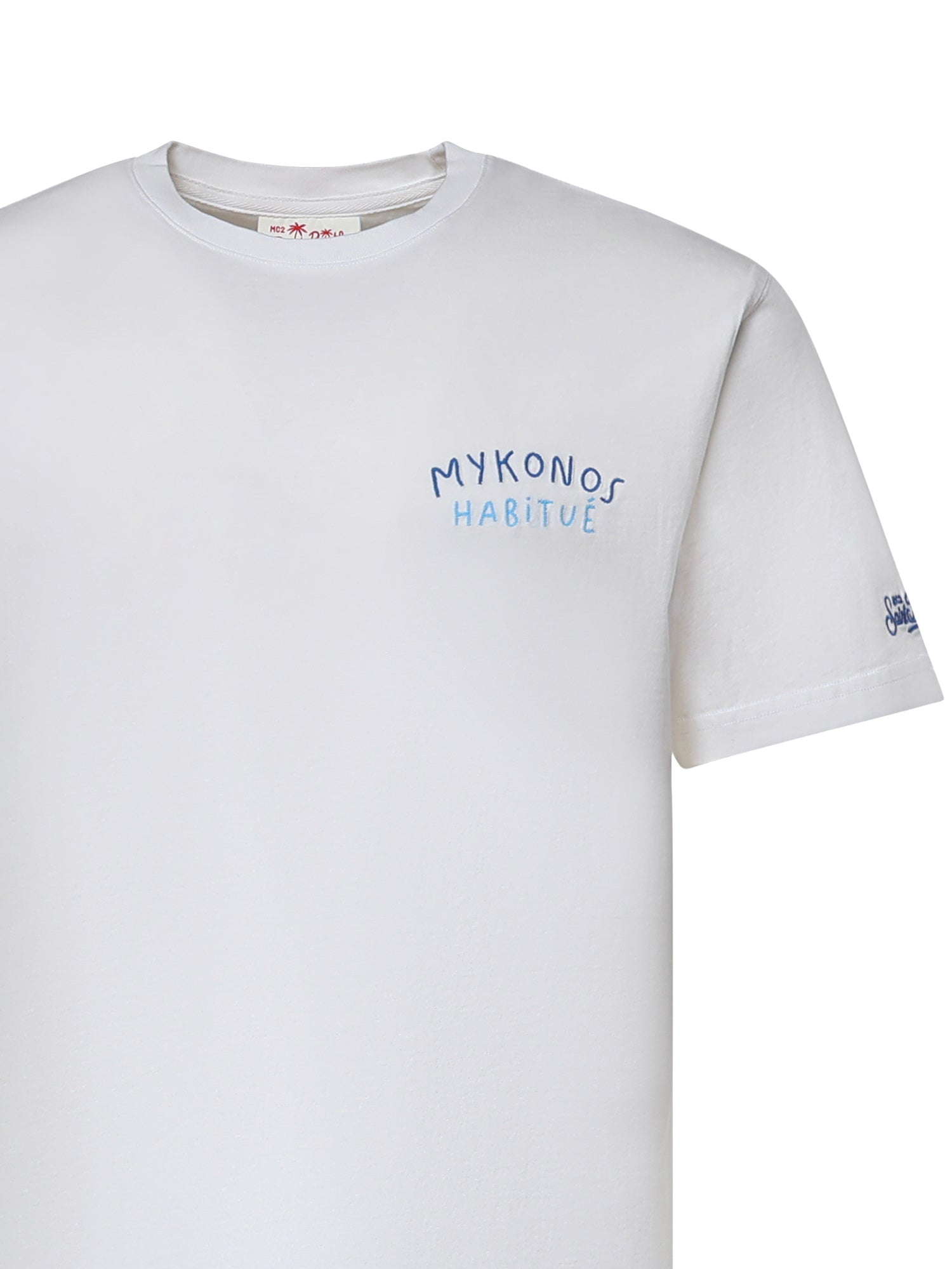 T-shirt con ricamo in cotone PRL0002 02506L MC2 SAINT BARTH 