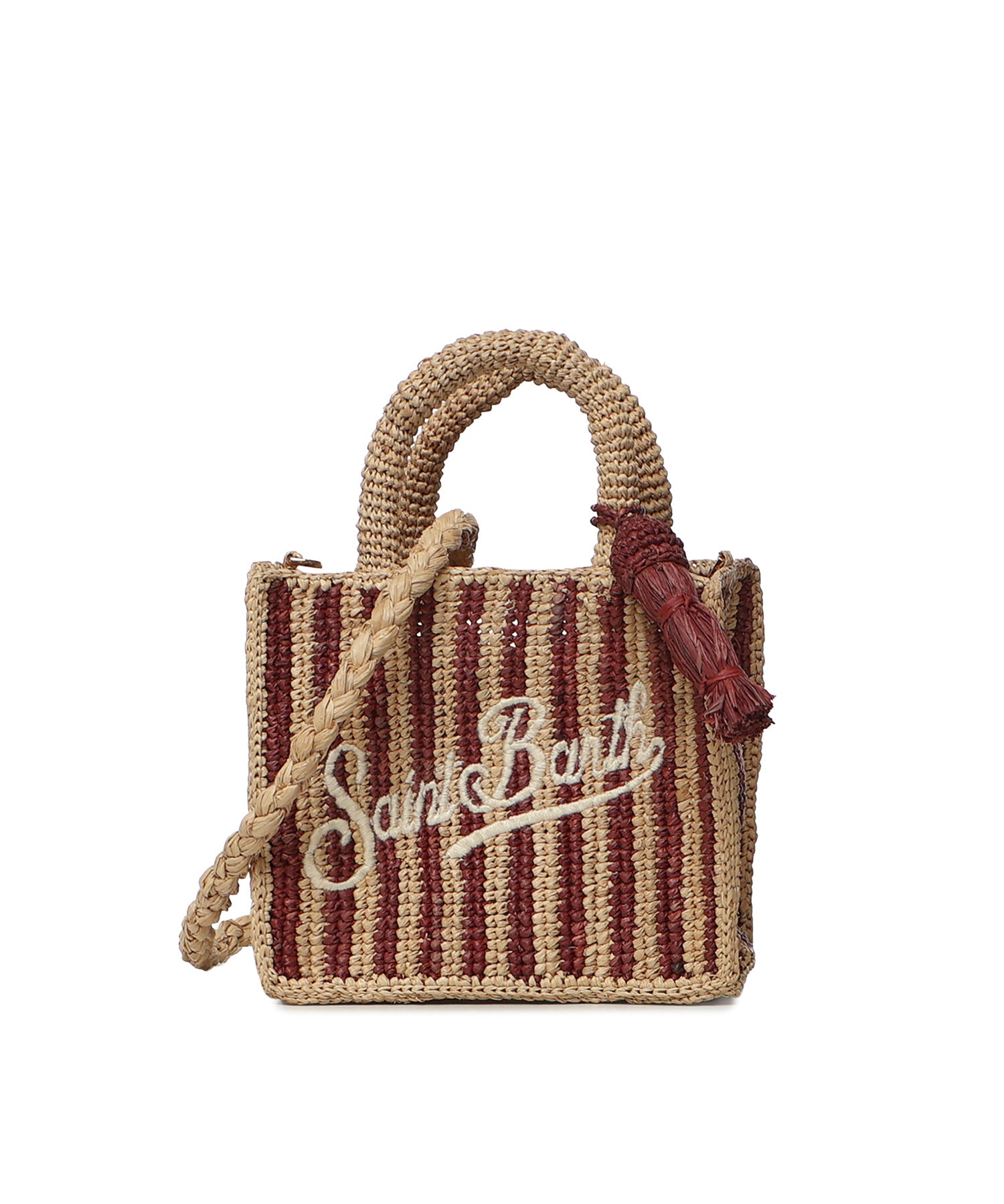 Borsa Mini Vanity rafia con stampa a righe VAMI004 00406L MC2 SAINT BARTH 