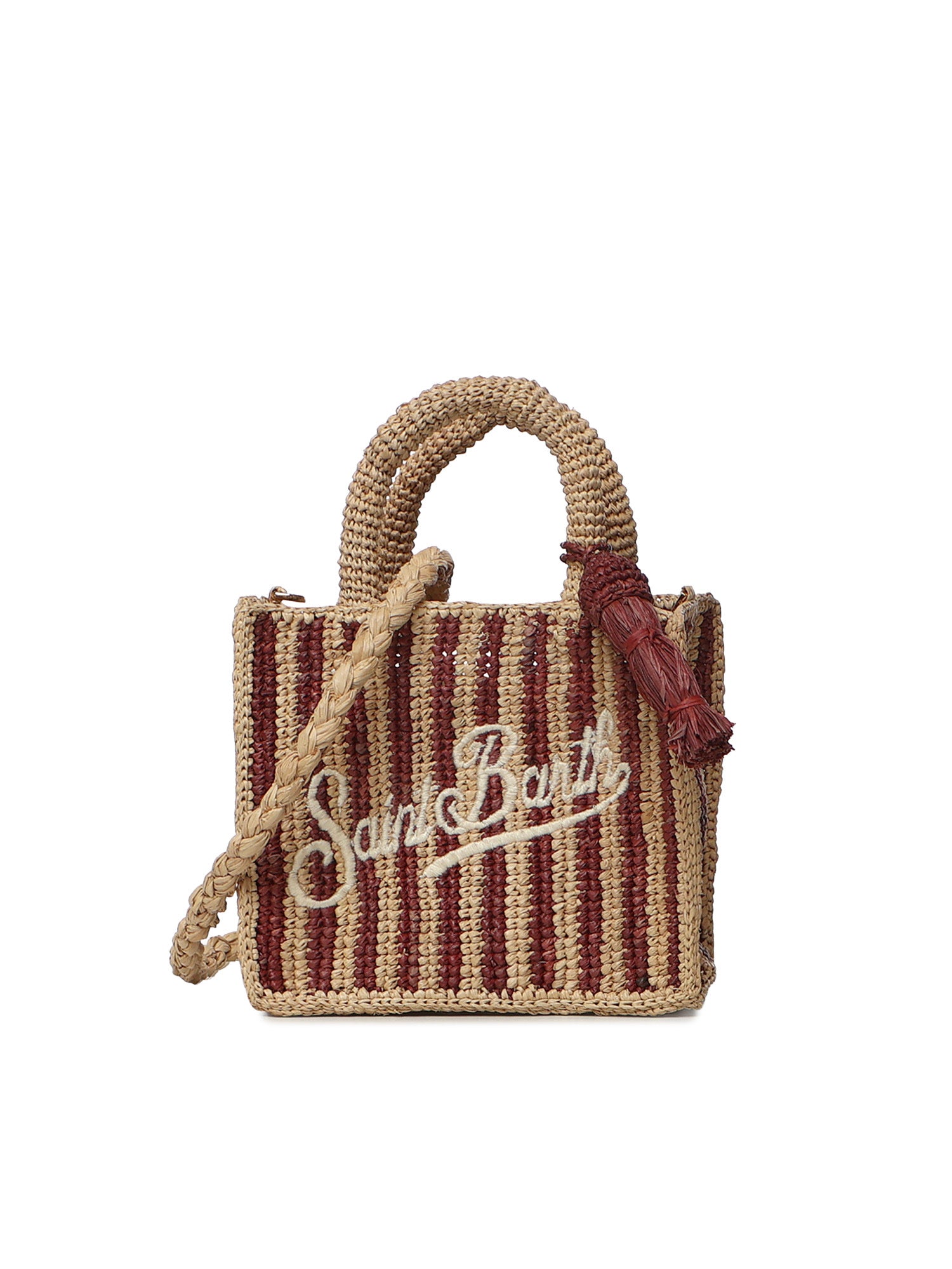 Borsa Mini Vanity rafia con stampa a righe VAMI004 00406L MC2 SAINT BARTH 