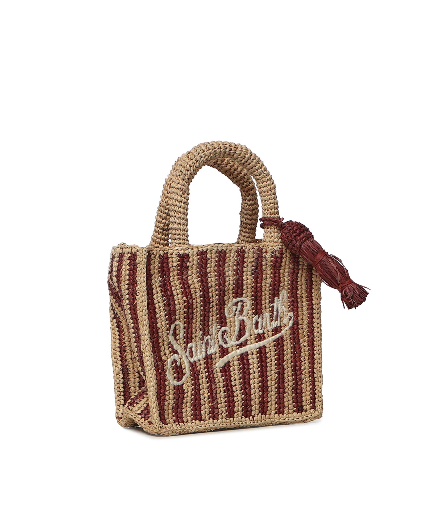 Borsa Mini Vanity rafia con stampa a righe VAMI004 00406L MC2 SAINT BARTH 
