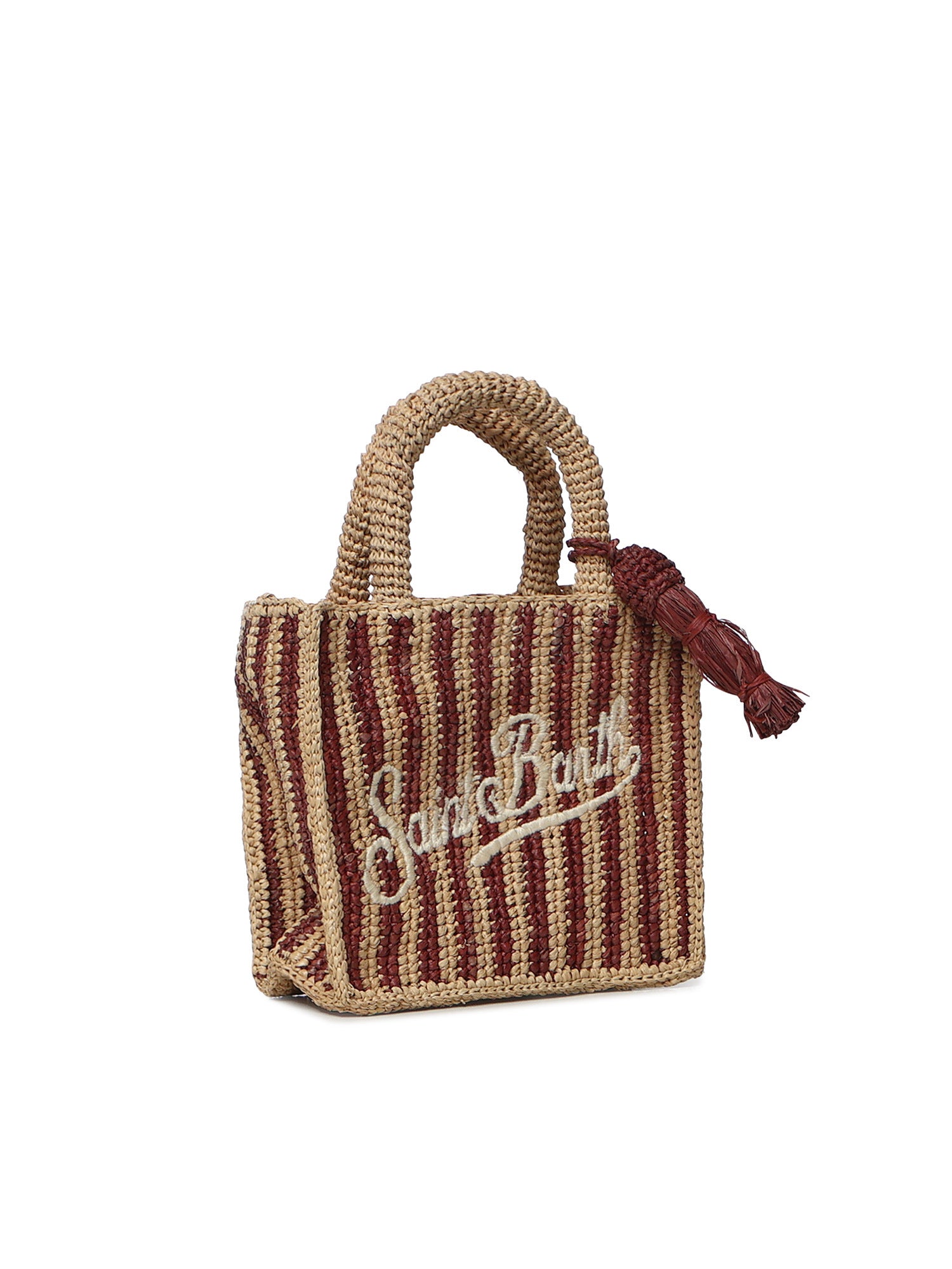 Borsa Mini Vanity rafia con stampa a righe VAMI004 00406L MC2 SAINT BARTH 