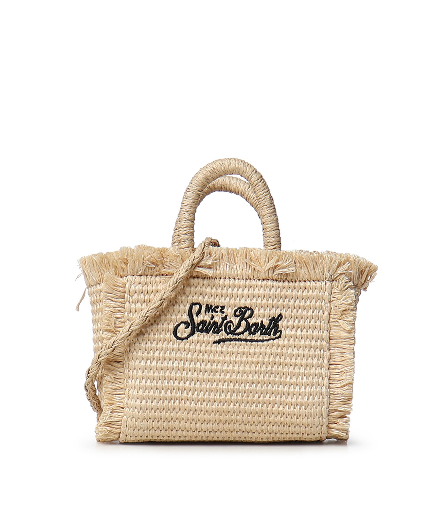 Borsa Vanity micro effetto paglia con logo VAMI015 00421L MC2 SAINT BARTH 