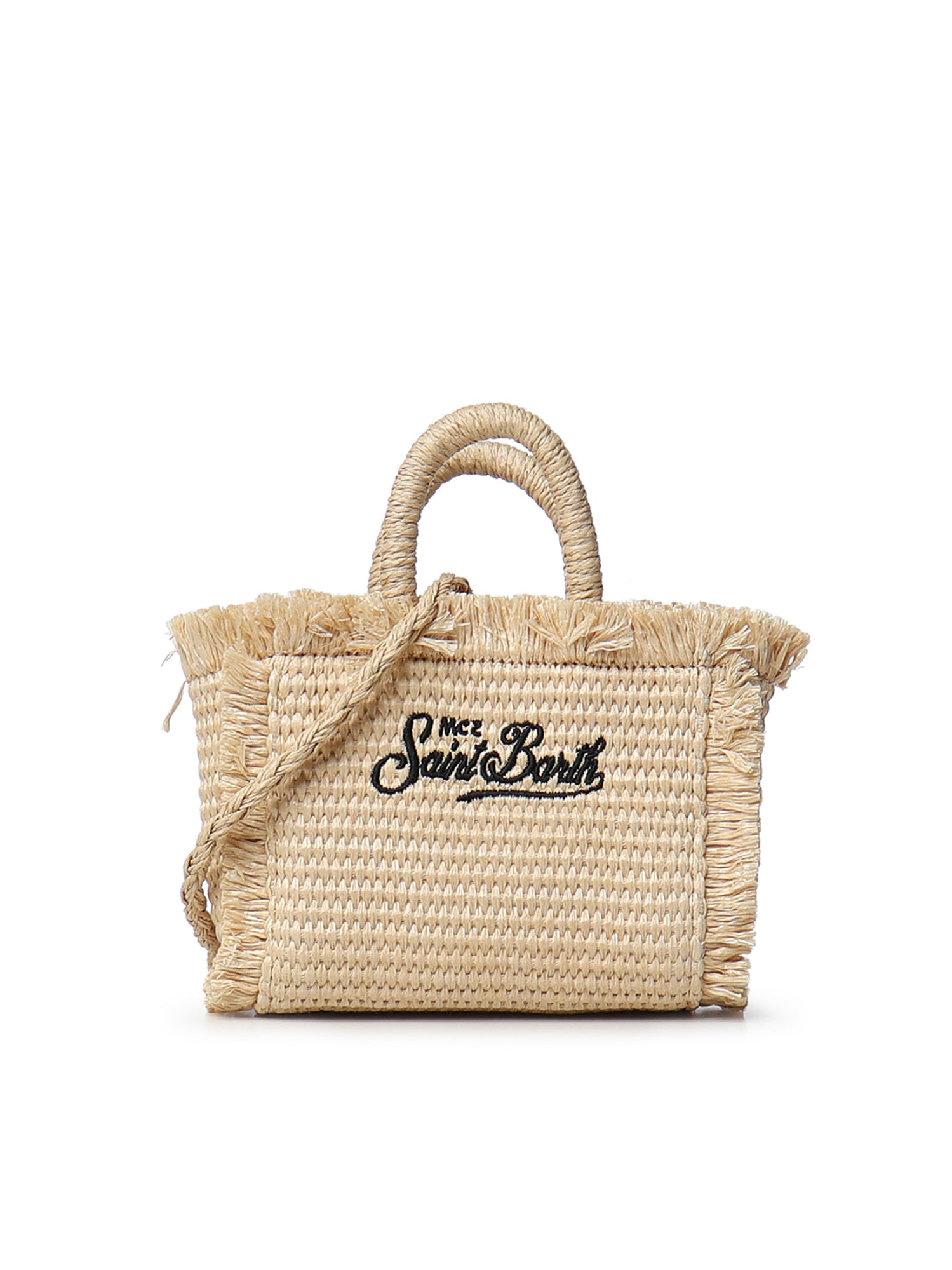 Borsa Vanity micro effetto paglia con logo VAMI015 00421L MC2 SAINT BARTH 
