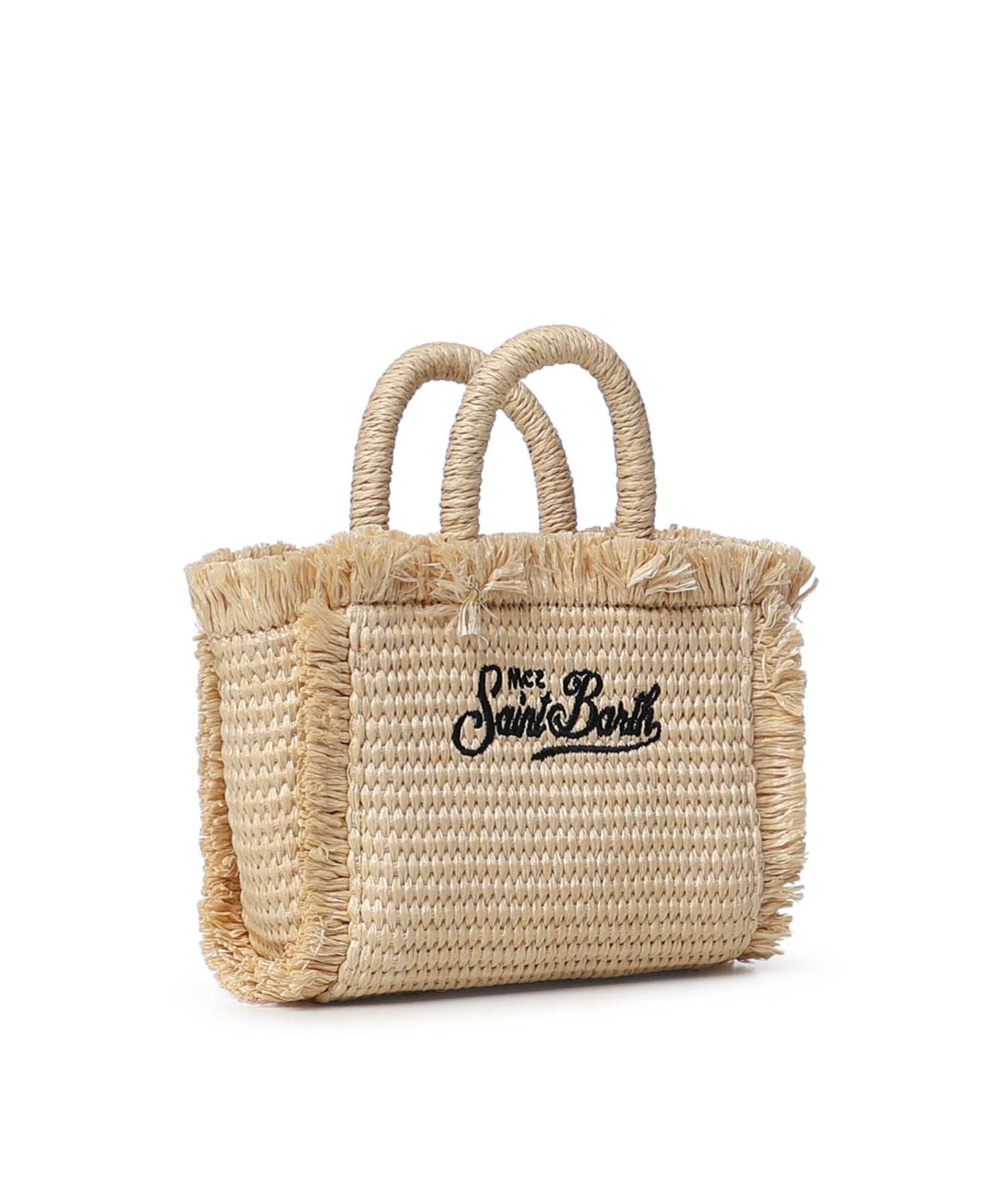 Borsa Vanity micro effetto paglia con logo VAMI015 00421L MC2 SAINT BARTH 