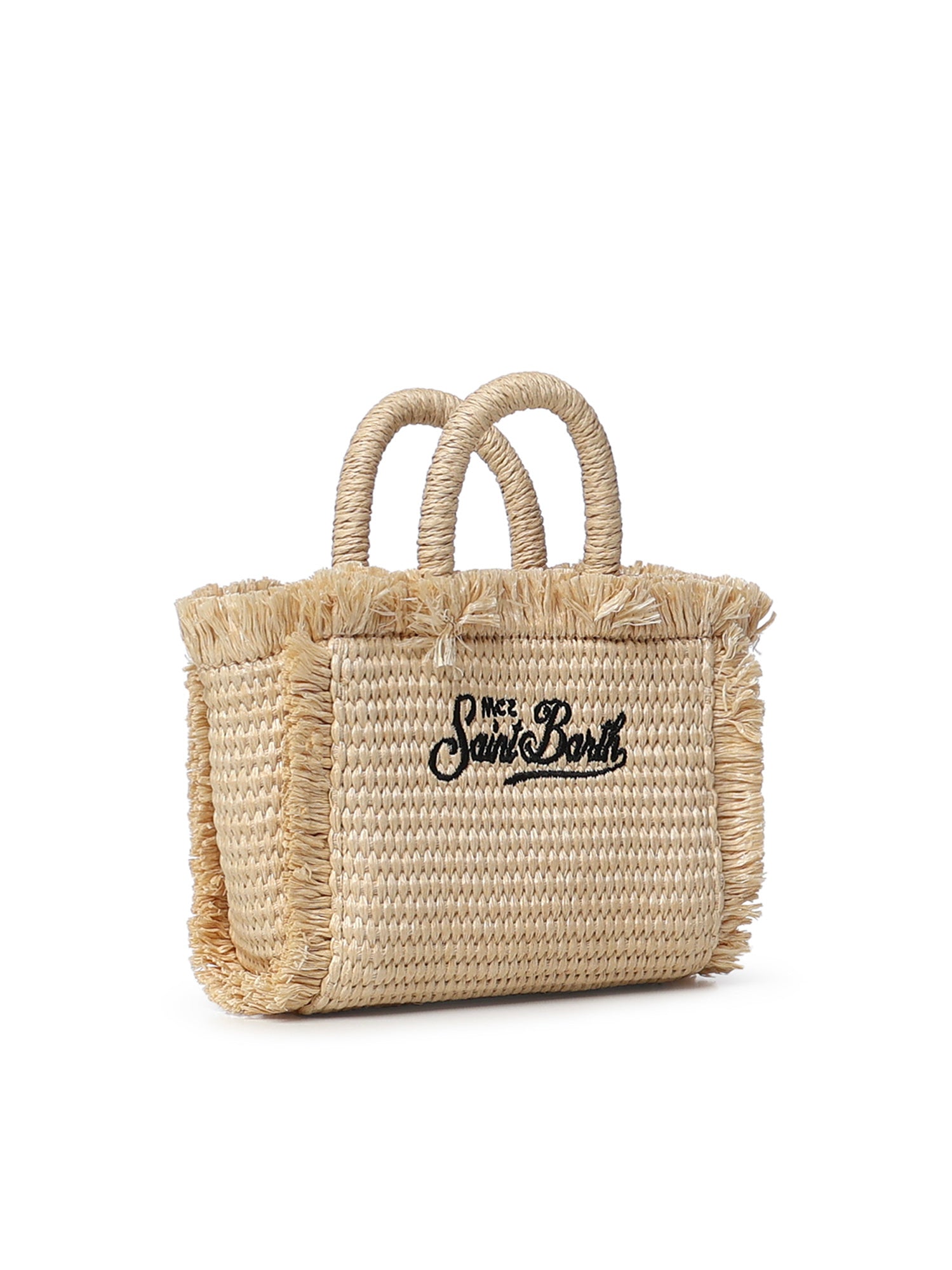 Borsa Vanity micro effetto paglia con logo VAMI015 00421L MC2 SAINT BARTH 