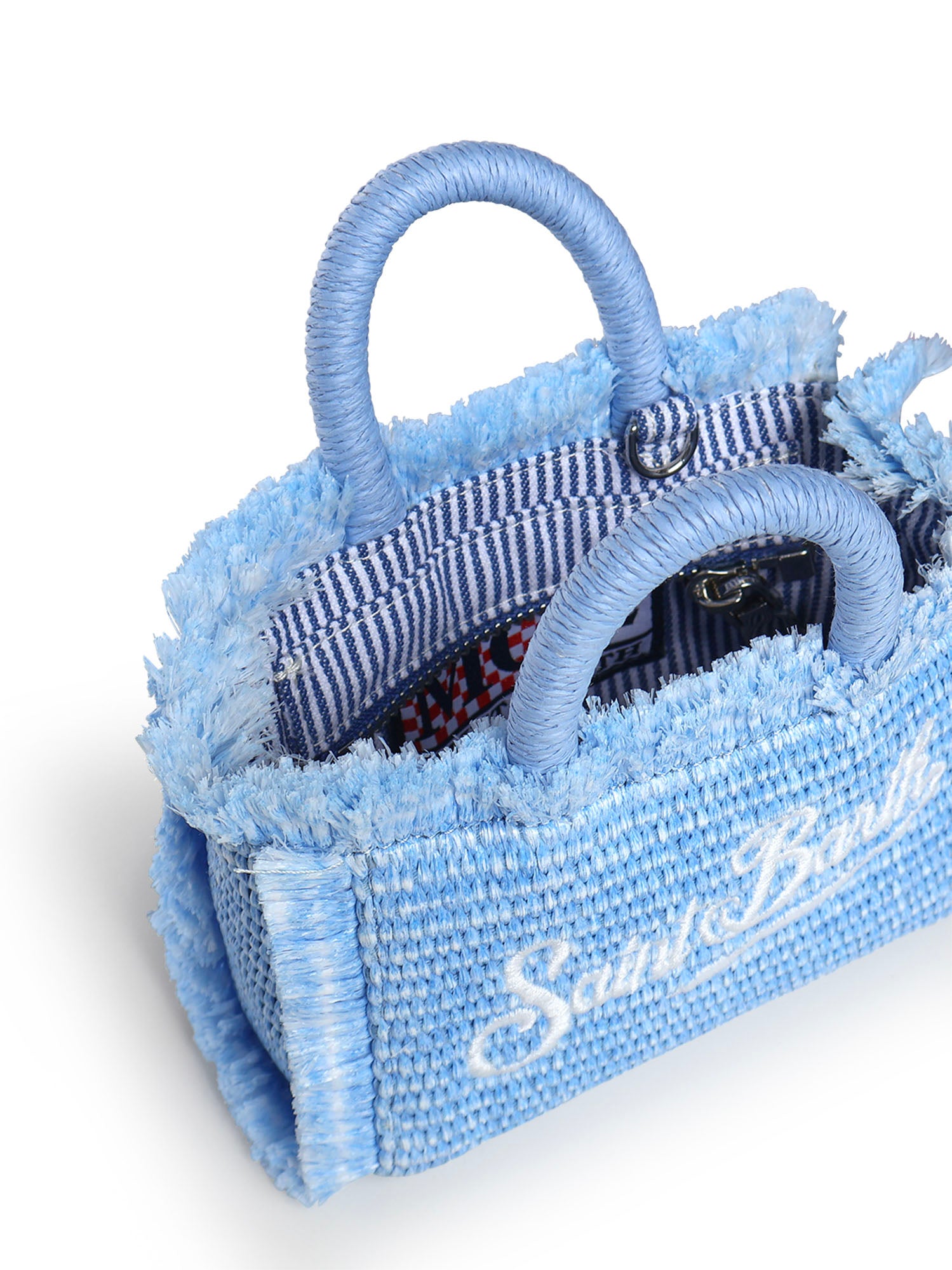 Borsa Vanity micro effetto paglia con logo VAMI015 01267L MC2 SAINT BARTH 