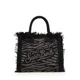 Borsa Vanity in canvas con stampa zebrata e strass VANI001 00629L MC2 SAINT BARTH 
