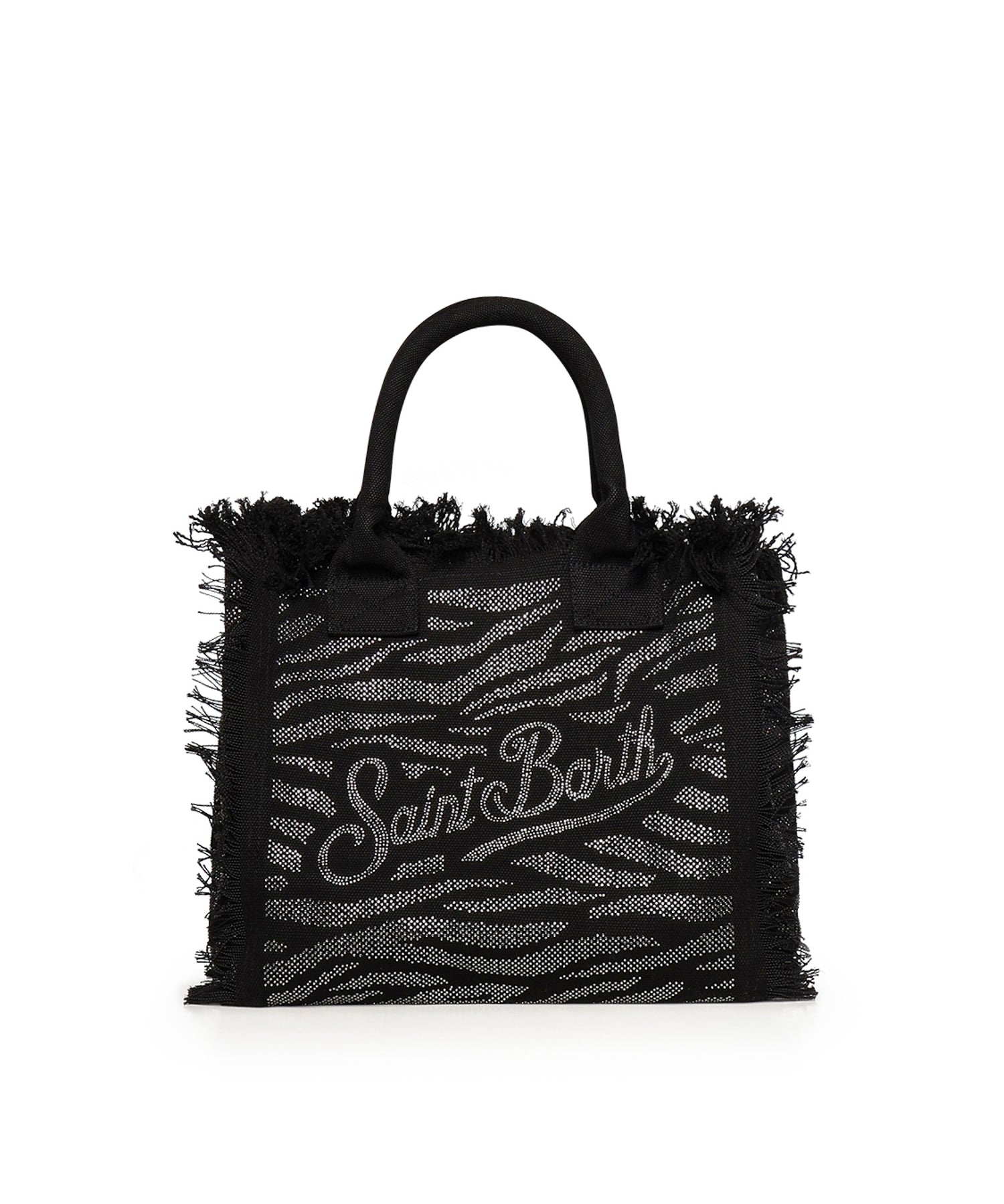 Borsa Vanity in canvas con stampa zebrata e strass VANI001 00629L MC2 SAINT BARTH 