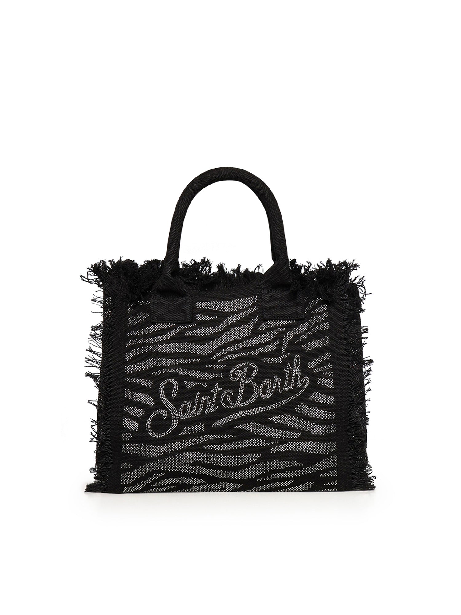 Borsa Vanity in canvas con stampa zebrata e strass VANI001 00629L MC2 SAINT BARTH 