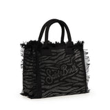 Borsa Vanity in canvas con stampa zebrata e strass VANI001 00629L MC2 SAINT BARTH 