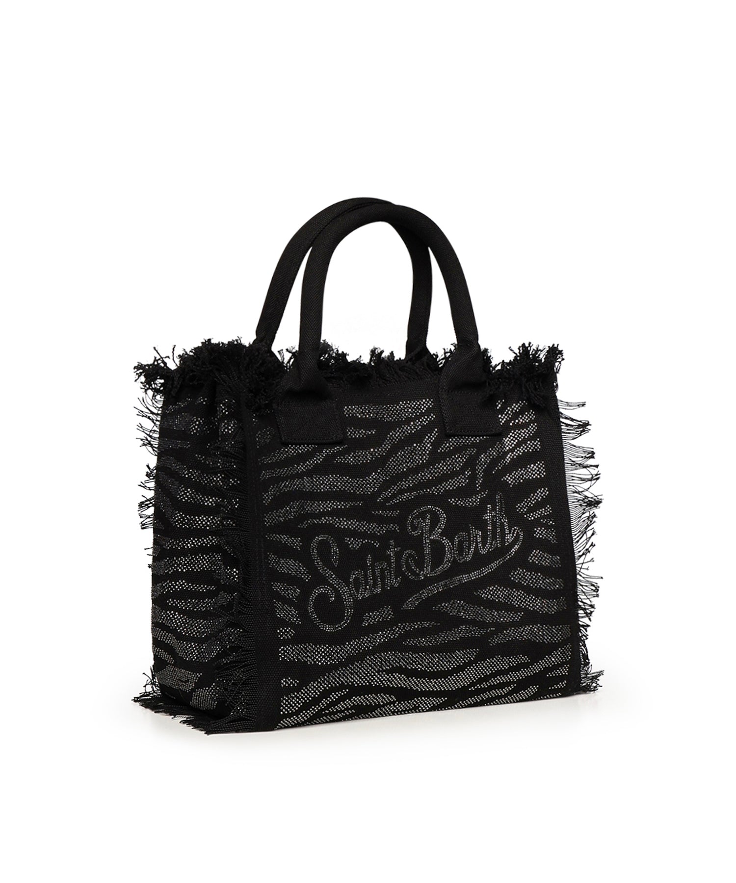 Borsa Vanity in canvas con stampa zebrata e strass VANI001 00629L MC2 SAINT BARTH 